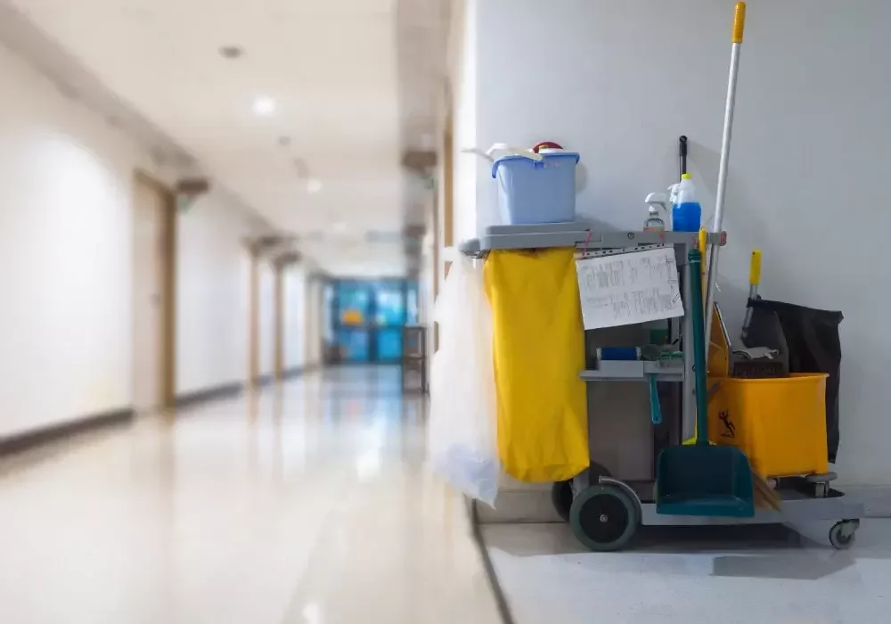 Cleaning equipment trolley